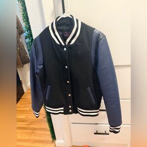 Vigoss Women's Black and Navy Varsity Jacket